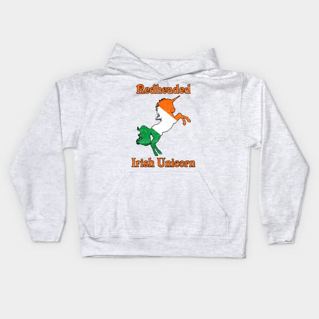 Redheaded Irish Unicorn Kids Hoodie by guitar75